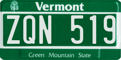 VT license plate ZQN519