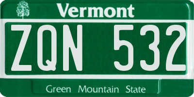 VT license plate ZQN532