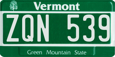 VT license plate ZQN539