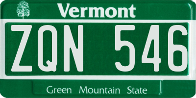 VT license plate ZQN546