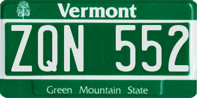 VT license plate ZQN552