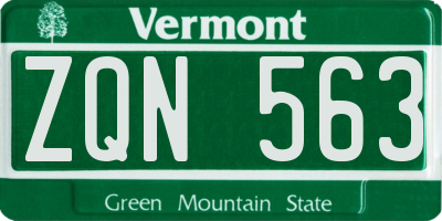 VT license plate ZQN563