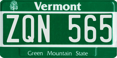 VT license plate ZQN565