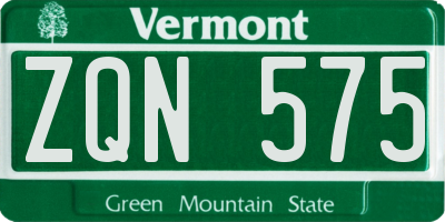 VT license plate ZQN575