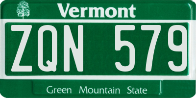 VT license plate ZQN579