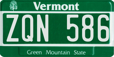 VT license plate ZQN586