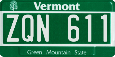 VT license plate ZQN611