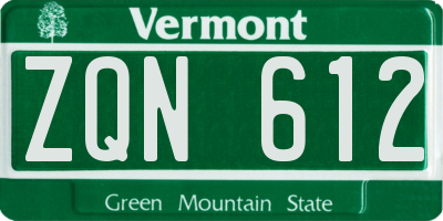VT license plate ZQN612