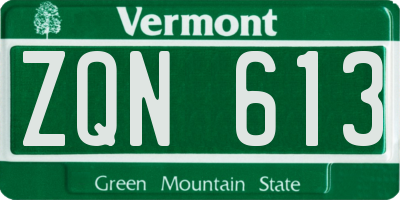 VT license plate ZQN613