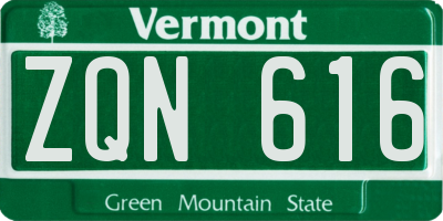VT license plate ZQN616
