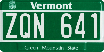 VT license plate ZQN641