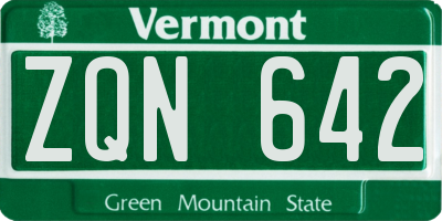 VT license plate ZQN642