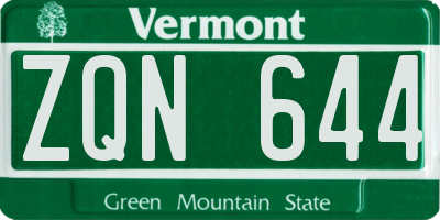 VT license plate ZQN644
