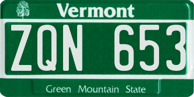 VT license plate ZQN653