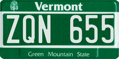 VT license plate ZQN655