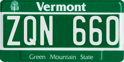 VT license plate ZQN660