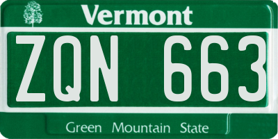 VT license plate ZQN663