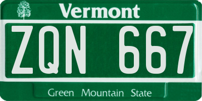 VT license plate ZQN667