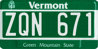 VT license plate ZQN671