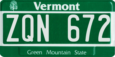 VT license plate ZQN672