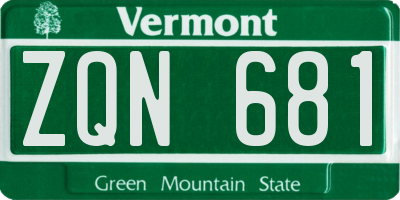 VT license plate ZQN681