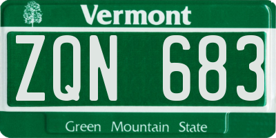 VT license plate ZQN683