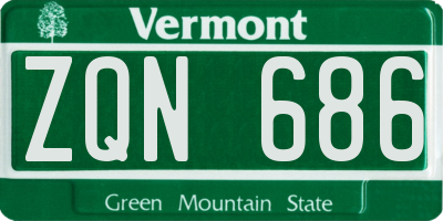 VT license plate ZQN686
