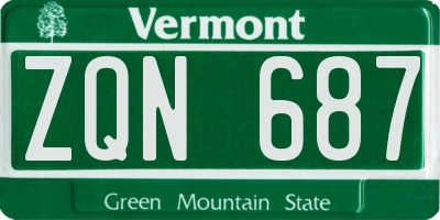 VT license plate ZQN687