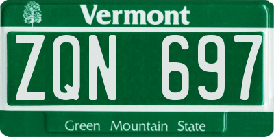 VT license plate ZQN697