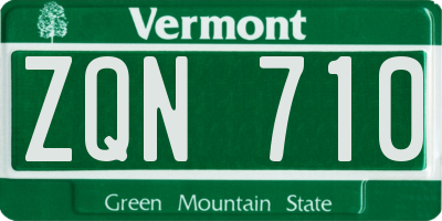 VT license plate ZQN710