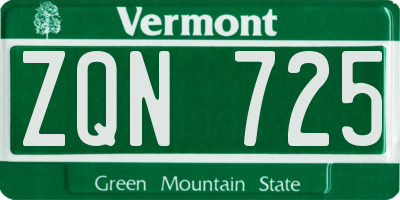 VT license plate ZQN725