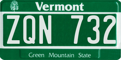VT license plate ZQN732