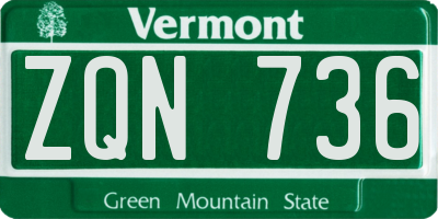 VT license plate ZQN736