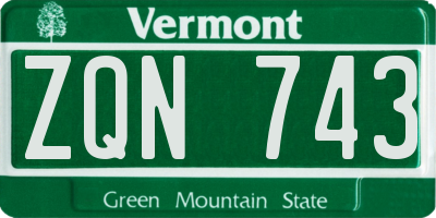 VT license plate ZQN743