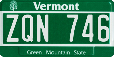 VT license plate ZQN746