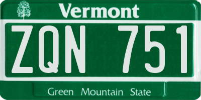 VT license plate ZQN751