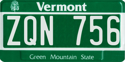 VT license plate ZQN756