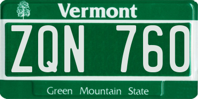 VT license plate ZQN760