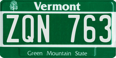 VT license plate ZQN763