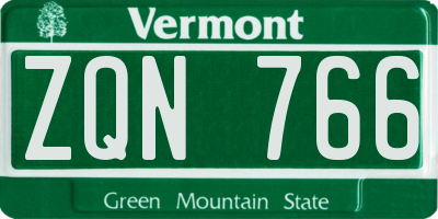 VT license plate ZQN766