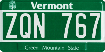 VT license plate ZQN767