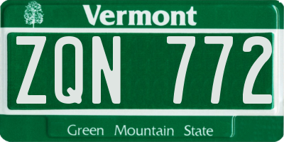 VT license plate ZQN772