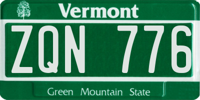 VT license plate ZQN776