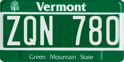 VT license plate ZQN780