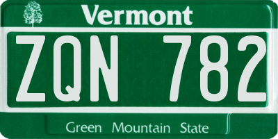 VT license plate ZQN782