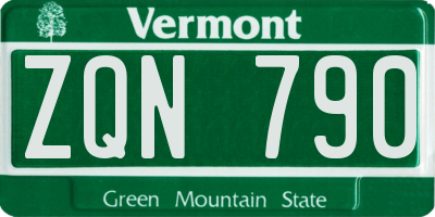 VT license plate ZQN790
