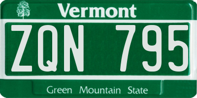 VT license plate ZQN795