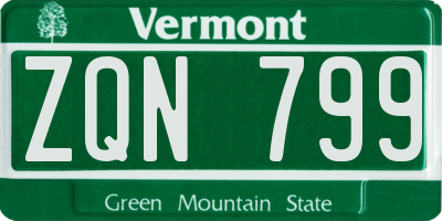 VT license plate ZQN799