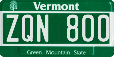 VT license plate ZQN800