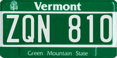 VT license plate ZQN810
